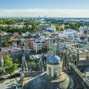 Seville viewed from La Giralda, Andalusia, Spain De Madrid a Andalucia, Conducción por cuenta propia